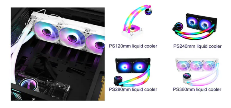 Sama 360 Lga1200 Lga1700 Lga 2011 Μαύρη υδρόψυξη Pc Cooler Watercoole Cpu Cooling Water Heatsink σύστημα ψύξης νερού για ψύξη Pc Case