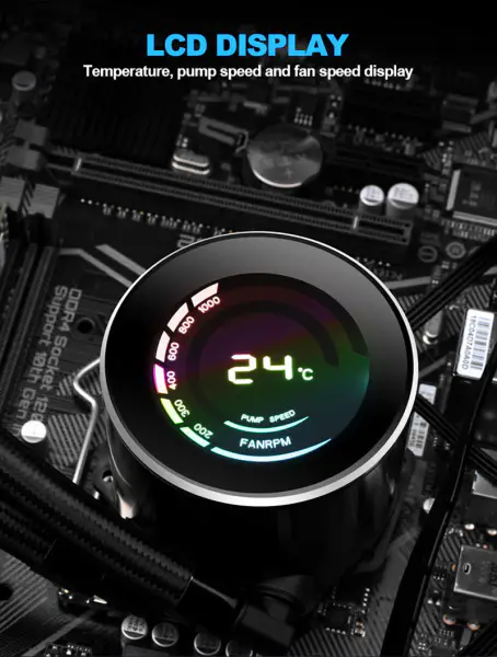 Sama 360mm Aio Cpu υγρό ψύξης νερού ψύκτη Kit Pc σύστημα Lcd οθόνη