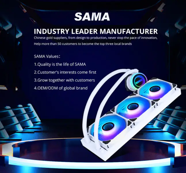 Sama Aio Cpu 360mm Radiator White Black Heatsink Liquid Rgb Cooler Cpu Pc Computer Processor Water Cooling Radiator Pc Gaming