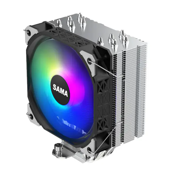 Sama Am4 Am5 Cpu Air Coolers 5 Electroplate Heat Pipes Processor Cooling 115x/1366/1200/2011/2066/1700 Air Cooler
