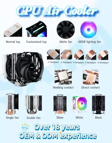 Sama Computer Radiator Cooler Cpu Cooling Air Cooler Fan For Gaming Case