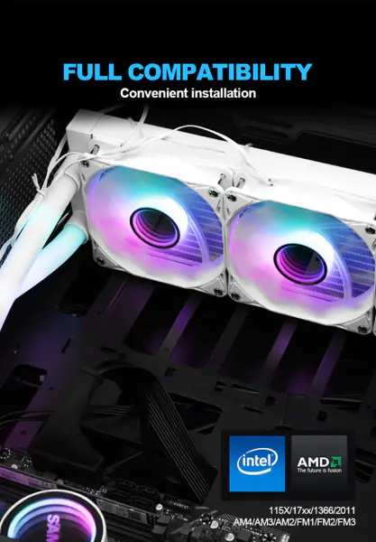 Sama Custom Argb Pipes 240 Rainbow Addressable Rgb Aio Cpu Water Liquid Cooling Fan Radiator Block Plate Kit System