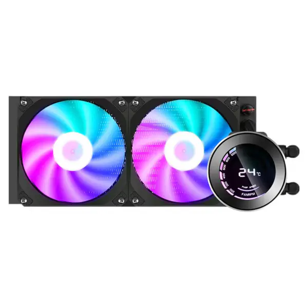 Sama Custom Temperature Display 240 Rainbow Addressable Rgb Aio Cpu Water Liquid Cooling Fan Radiator Block Plate Kit System