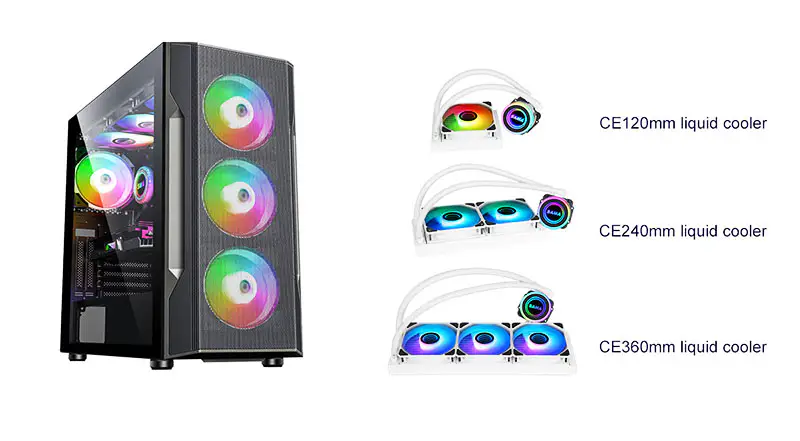 Sama Customizable Amd 240mm Aio Cpu Liquid Cooling Water Cooler Kit With Infinity Mirror Design