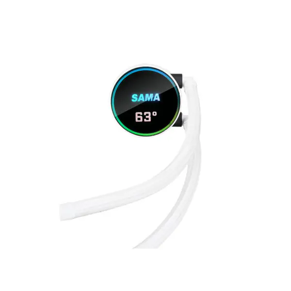 Sama Customizable Logo Argb Cooling Fan Cpu Cooler White/black Version Lcd Display Cpu Core Temperature Pc Liquid Cooler