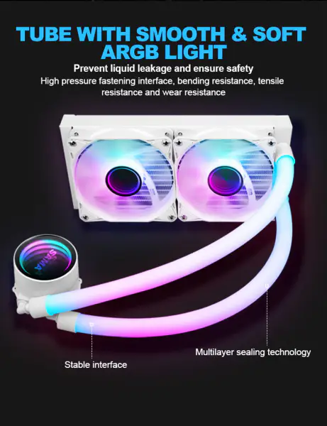 Sama Custom Cpu Cooler Heat Sinks 240 Rgb ψύξης ανεμιστήρα για Intel Amd Cpu Lga775/115x Am4 Am5 Ryzen 12600k Cpu Liquid Cool