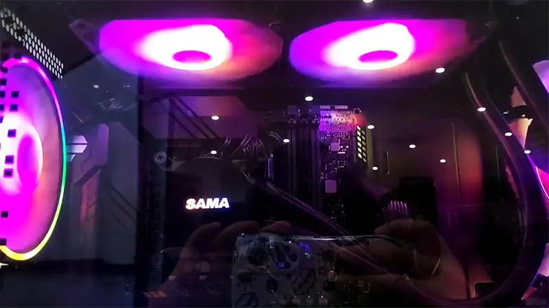 Sama Coloful ανεμιστήρα λευκό ψύκτη νερού για υπόθεση Pc