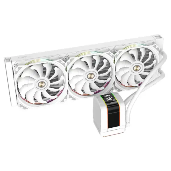 Alseye 360mm Λευκό πλαίσιο Sync Argb Aio Liquid Cooler με οθόνη θερμοκρασίας για την 12η γενιά Cpu