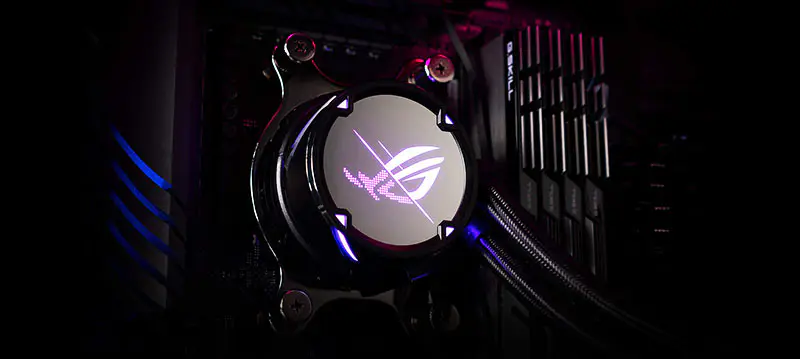 AsUs Rog Strix Lc Ii 240 2fans Ενσωματωμένο υδρόψυκτο ψυγείο Cpu Asetek 7th Pwm Dc Cpu Cooling Fan