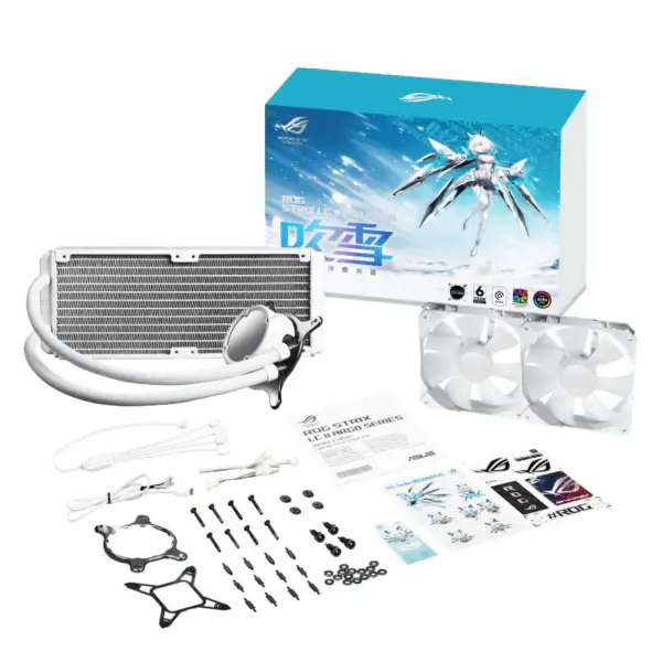 AsUs Rog Strix Lc Ii 240 Argb White Edition 2fans Ενσωματωμένο υδρόψυκτο ψυγείο Cpu Cooling Fan