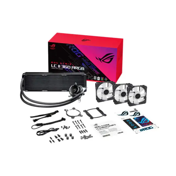 AsUs Rog Strix Lc Ii 360 Argb 3fans Ενσωματωμένο υδρόψυκτο ψυγείο 12th Gen Cpu Asetek 7th Pwm Dc Cpu Cooling Argb Fan