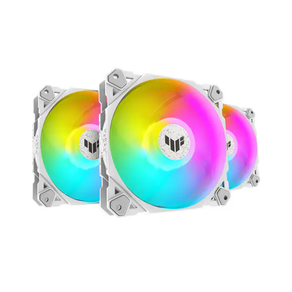 AsUs Tuf Gaming White Heroic Light Tf120 ανεμιστήρας πλαισίου 3 τεμάχια Argb ανεμιστήρα με ελεγκτή φωτισμού Tuf Gaming Tf120 Argb 3in1